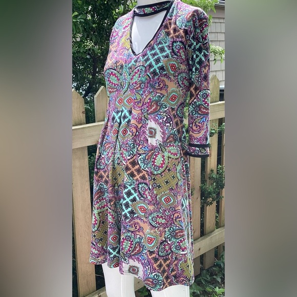 Shelly Klassen boho bright patterned dress. Fit and flair small - Picture 6 of 15